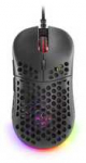 Mars Gaming MM55 Juodas RGB Chroma Pelė žaidimams Ultra-lightweight 55g 12800 DPI HUANO Mechaninė Switches - de&scaron;inei rankai - Optinė - USB Type-A - 12800 DPI - Juodas