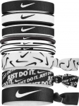 Nike Nike mi&scaron;rios plaukų juostos 9 vnt 3 pločių juodos ir baltos spalvos
