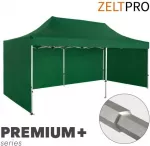 Prekybinė Palapinė 4x6 Žalia Zeltpro PREMIUM+ su 4 sienomis, krep&scaron;iu