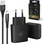 Extralink Smart Life USB Type-A į Type-C kabelis 200cm + 12W įkroviklis, juodas