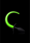 Ouch By Shots Ouch! Puppy Tail Plug Glow-in-the-Dark Silicone Medium Žalias