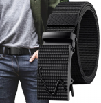 Juodas vyri&scaron;kas elastinis diržas su automatine kelnių sagtimi