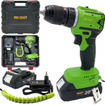 Akumuliatorinis suktuvas - gręžtuvas ProCraft PA18LiN, 20 V, 2 Ah