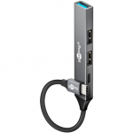 Goobay Slim 4 prievadų USB &scaron;akotuvas, USB-C į USB-C/USB-A, 5 Gbit/s | 74459