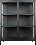 HouseNordic Brisbane vitrina - Vitrina, 2 stiklinės durys, plienas, juoda, 80x40x101 cm, 1 vnt.
