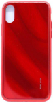 Evelatus Apple iPhone X/XS Vanduo Ripple Full Color Electroplating Tempered Glass Case Raudona