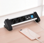 Ilgintuvas su įžeminimu/jungikliu/2 USB lizdais Electraline 3-viet./2m/3x1.5mm2