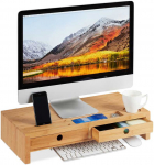 Laikiklis Bonideco Monitoriaus stovas su stalčiais 12x56x27cm., &scaron;viesiai rudos spalvos
