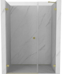 Du&scaron;o durys Mexen Lunar-B, kairė, 130 cm, transparent/brushed auksinis