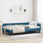 Lova Kampinė lovos konstrukcija Mėlyna 90 cm x 190 cm Aksomas