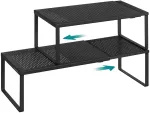 SONGMICS i&scaron;traukiama prieskonių lentynėlė, 2 vnt., plieninė, 38&ndash;60 cm, B0F89Y6L4X