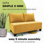 Sofa Meb & Podrez Dvivietis i&scaron;skleidžiamas sofos Simple X Mini, Podrez, geltonos spalvos