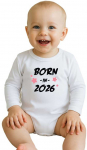 Children s printed body New Baby BORN IN 2026 pink, 80 (9-12m)
