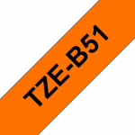Brother TZE-B51 LAMINATED TAPE 24MM 5M Juodas ON SIGNAL Oranžinis