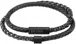 Hugo Boss Madinga juoda vyri&scaron;ka apyrankė &bdquo;Blended 1580150&ldquo;