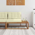Lauko galinė sofa su pagalve Natūrali 115 x 83 x 73 cm
