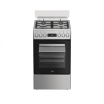 Viryklė Whirlpool Cooker | W5G8LMX | Hob type Gas | Oven type Electric | Stainless Steel | Plotis 50 cm | Gylis 60 cm | 60 L