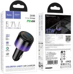Car charger Hoco USB A + 2xUSB C PD QC3.0 57W Z69B juodas