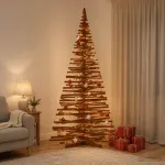 Medinė Kalėdų eglutė KOTKA 210 cm Pu&scaron;ies medienos masyvas