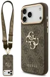 Dėklas Guess 4G Big 4G Classic Logo Big Strap Metal Mygtukai do iPhone 18 Pro Max / 17 Pro Max ruda