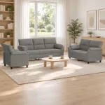 Sofa Sofos komplektas 3 vnt. &Scaron;viesiai pilka Aksomas