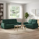 Sofa Sofos komplektas 2 vnt. Tamsiai žalia Audinys