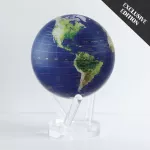 Mova Globes Gaublys MOVA 12 cm, palydovinis Žemės vaizdas su auksiniu žemėlapiu