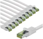 Goobay Kabelis krosowy CAT 8.1 su certyfikatem GHMT, S/FTP (PiMF), 1 m, balta, komplektas 10 - Długość kabla 1 m