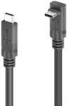 PureLink USB-C į USB-C 90&deg; kabelis į vir&scaron;ų/žemyn - USB4 Gen 2x2, 5A, SPR 100W, 20G, DP Alt režimas - PureInstall MicroX4 - juodas - 3,00 m