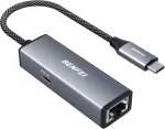 BENFEI USB-C ir Gigabit Ethernet (RJ45) tinklo adapteris su 100 W PD, 000362grey