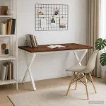 Gyvas kra&scaron;tas valgomojo stalas 140 x 90 x 75 cm Tamsiai rudas