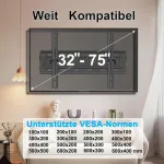 Jxmtspw tv sieninis laikiklis pakreipiamas laikiklis, skirtas 32&ndash;75 colių televizoriams lcd led plok&scaron;čias ir lenktas tv laikiklis, i&scaron;laiko iki 70 kg, maks. vesa 600 x 400 mm, pakreipiamas tv sieninis laikiklis lengvas montavimas