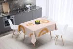 Le Jardin du Lin virtuvinis dekoratyvinis staltiesė oranžinė ne tiesi balta 140 x 140 cm - sukurta ir pagaminta Turkijoje