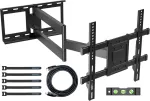 Bontec tv sieninis laikiklis su itin ilga artikuliuota rankena 850 mm, skirtas 32&ndash;70 colių lcd/led/oled plok&scaron;tiems ekranams iki 60 kg, pakreipiamas, pasukamas ir pasukamas, tv laikiklis, maks. vesa 400 x 400 mm