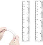 Piriuuo 2 plastikinių liniuočių rinkinys, 15,8 x 3 cm / 6 colių liniuotės pagamintos i&scaron; tiesaus nedūžtančio plastiko, skaidri liniuotė, matavimo įrankis, lanksti tiksli liniuotė studentams, mokyklai, biurui, namams