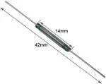 Qitindasen Premium Mka-14103 At10-15 stiklinis vamzdelinis reed jungiklis, 2 x 14 mm kontaktinis magnetinis reed jungiklis, magnetinės indukcijos jungiklis, reed kontaktinis uždarytuvas (n/o) magnetinio valdymo jungiklis, 40 vnt. pakuotė