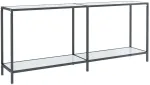 Konsolinis staliukas, baltas, 180x35x75,5cm, grūdintas stiklas