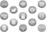 Gobo rinkiniai, skirti godox aliuminio lydinio optiniam kūginiam snoot, 13 x gobo grafikos kortelių metalinės plok&scaron;telės su tu&scaron;čiaviduriais ra&scaron;tais meniniams specialiesiems efektams, fotografijos priedai, skirti gobo projektoriui bowens