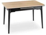 Mebel Elite I&scaron;skleidžiamas stalas SAMER, 120&ndash;160 &times; 80 cm, juodas / aukso ąžuolo