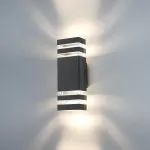 Hlfvlite led lauko sieninis &scaron;viestuvas ip65, gu10, &scaron;viečiantis į vir&scaron;ų ir apačią, 6500 k, skirtas namo sienai, terasai