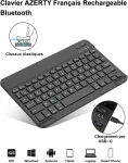 Fogari klaviatūra, skirta ipad 10th generation 2022 | azerty belaidė bluetooth klaviatūra | apsauginis dėklas su pie&scaron;tuko laikikliu | klaviatūra, skirta ipad 10th gen 10.9 colių - a2696/a2757/a2777, juoda