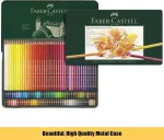 Faber-castell Polychromos spalvoti pie&scaron;tukai menininkams, A4 formato eskizų bloknotas ir 120 spalvotų pie&scaron;tukų rinkinys - meno rinkinys suaugusiųjų spalvinimo knygoms, rankdarbių reikmenys, pie&scaron;imui, eskizavimui, atsparūs &scaron;viesai pie&scaron;tukai