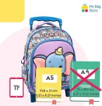 Mybagstory - kuprinė mergaitėms Dumbo - Disney - vaikams - į mokyklą - darželis - mokyklinė kuprinė - reguliuojami dirželiai - dovanos idėja - 30 cm - su ratukais - vežimėliai - violetinė/mėlyna/rožinė, Dumbo &ndash; violetinė/mėlyna/rožinė &ndash; 30