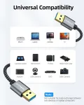 Sunguy usb 3.0 kabelis, 1.5 m usb a - usb a duomenų perdavimo jungties kabelis, suderinamas su spausdintuvais, ne&scaron;iojamaisiais kompiuteriais, standžiaisiais diskais ir fotoaparatais