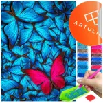 Diamond painting mozaika vaikams 5d drugeliai gėlės gamta