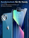 Lk 3+3 ekrano apsaugų rinkinys, skirtas iphone 13 (6.1) ekrano apsaugai, rėmo montavimo pagalba, 3 stiklo plėvelės kameros apsaugai, plėvelė atspari įbrėžimams, 9h kietumo grūdinto stiklo plėvelė, hd ultra clear