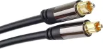 Premiumcord 2m Optinis Garso Kabelis Toslink, 6mm, Juodas/auksinis