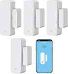 Wifi durų jutiklis langų detektorius: i&scaron;manusis langų kontaktinis jutiklis, belaidis magnetinis durų atidarymo detektorius su nemokamais prane&scaron;imais, suderinamas su Alexa Google Assistant (4 vnt.)