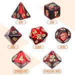 Moncolis 6 x 7 (42 vienetai) poliedrinių kauliukų rinkinys su mai&scaron;eliais, dviejų spalvų poliedriniai kauliukai tokiems žaidimams kaip Dungeons and Dragons (dnd), vaidmenų žaidimai, Magic: The Gathering, kauliukai: 1 x W20, 1 x W12, 2 x W10, 1 x W8, 1 ...