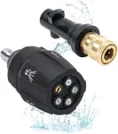 1/4 colio greito prijungimo jungtis ir 5-in-1 slėgio plovimo pur&scaron;kimo antgalių rinkinys, kelių kampų pistoleto adapteris, žalvariniai priedai, skirti karcher k2 k3 k4 k5
